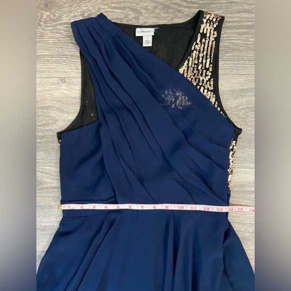 NWOT, 3.1 Phillip Lim for Target Navy Chiffon Dress Mettalic Gold Sequins Size 4 - Picture 11 of 14